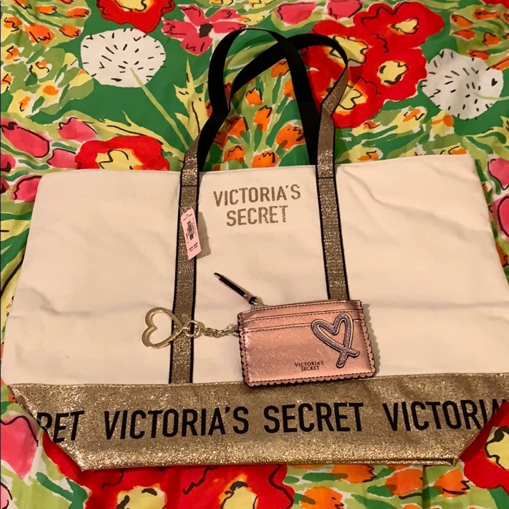NWT Victoria’s Secret tote and card wristlet